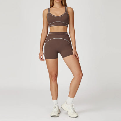 Tuta da yoga Tuta da donna Reggiseno sportivo Legging a vita alta Pantaloncini Lezione completa Fitness Corsa Abbigliamento da allenamento Push Up Abbigliamento sportivo