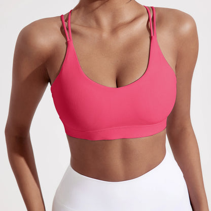 Reggiseno sportivo incrociato con imbottitura